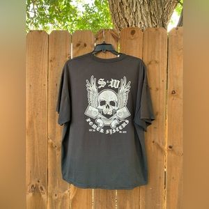 Y2K Vintage S&W Power Systems gothic skull T-shirt size 3XL.